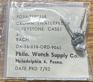 NEW Waltham 6/0-B A11 WW2 military Watch stem and crown - Picture 1 of 1