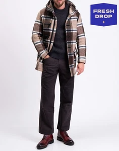 RRP €416 AT.P.CO Felted Knit Duffle Coat Size M Wool Blend Hooded Made in Italy - Picture 1 of 8