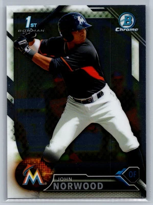 2016 Bowman #BCP27 John Norwood Chrome Prospects *MI - Image 1 of 2