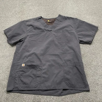 Camisa Médica Carhartt Para Hombres Grande Gris Ripstop Cuello en V Bolsillos Uniforme Médico Foto 1 de 4