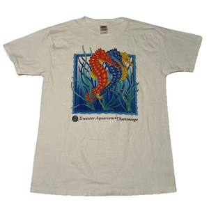 Vintage Tennessee Aquarium weißes T-Shirt Large Seepferdchen Chattanooga 90er - Bild 1 von 8