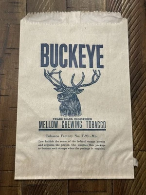 Bolsa de tabaco Buckeye Chewing Tobacco vintage sin usar stock vintage Foto 1 de 2