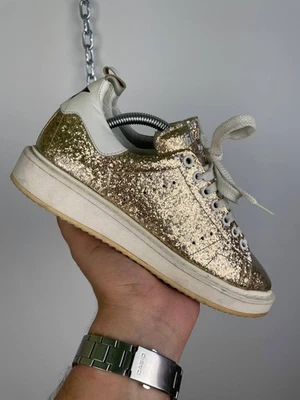 Golden Goose Starter glitter gold trainers sneakers shoes made in Italy 36 - Image 1 of 4