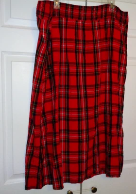 FALDA A CUADROS ROJA XXL AZUL MARINO ANTIGUO MODAL/POLI TODO ELÁSTICO CINTURA NEGRA/ROJA CUADROS Foto 1 de 4