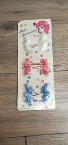 Vtg Knocker Ball Hair Ties Ponytail Holders Hair Accessories Red Blue NOS Bunny - Picture 1 of 2