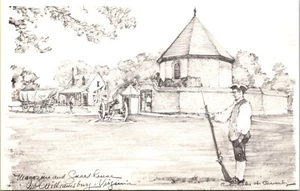 Magazine and Guardhouse Williamsburg Virginia Postcard - Picture 1 of 2
