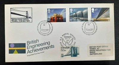 GB UK "BRITISH ENGINEERING ACHIEVEMENTS" British PO Tembal + Basel H/S FDC 1983 - Image 1 of 4