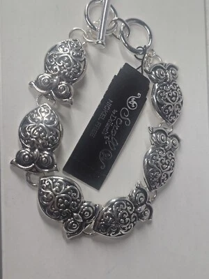 Pulsera de cadena de plata Búho estilo eslabón Scroll By Dillards nueva con etiquetas sin níquel Foto 1 de 4