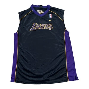 Nike Team NBA Los Angeles Lakers Jersey Men Size L Black Stitch Basketball 56323 - Picture 1 of 8