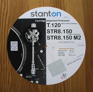 Cartridge Alignment Protractor for Stanton T.120 & STR8.150/150M2 Turntables - Picture 1 of 5