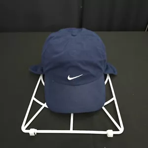 Vintage Nike Fleece Trapper Hat in Blue White Swoosh Ear Flap Size XL VTG Logo - Picture 1 of 17