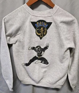 Vintage Power Rangers (Zack) Hanes Crewneck Sweatshirt Youth Large - Picture 1 of 4