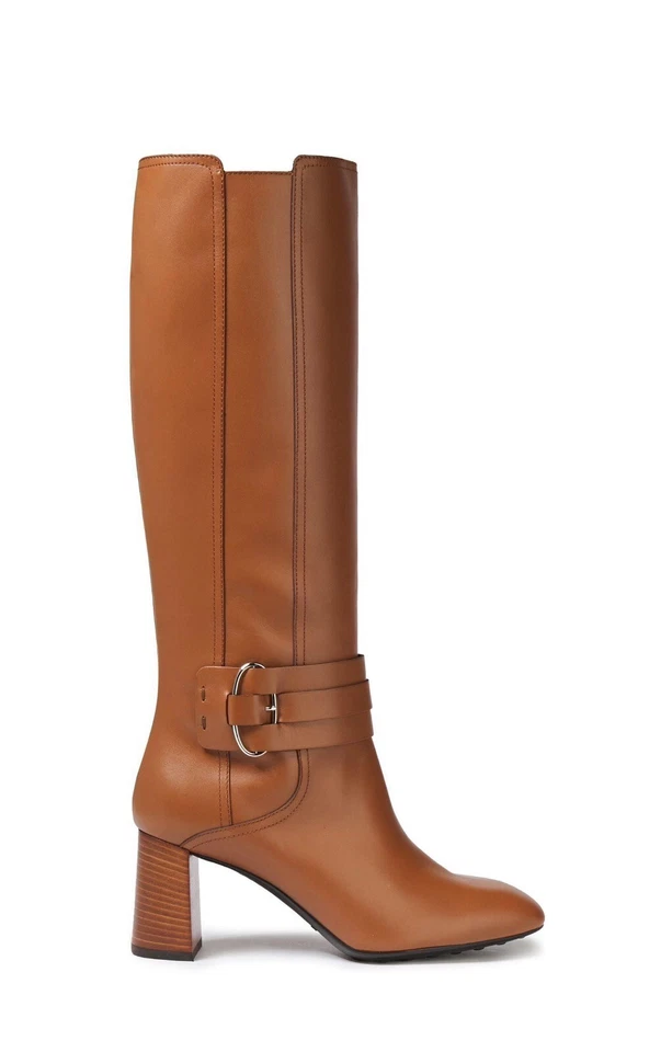 NUEVO EN CAJA 100% AUTÉNTICAS Botas Tod's Marrón Cuero Hebilla T 70 Rodilla Talla 41/US 11 $1495 Foto 1 de 4