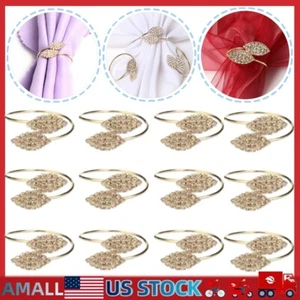 12 Stck. Strass Serviettenringe Handarbeit Serviette Schnalle Halter Hochzeit Abendessen USA - Bild 1 von 10