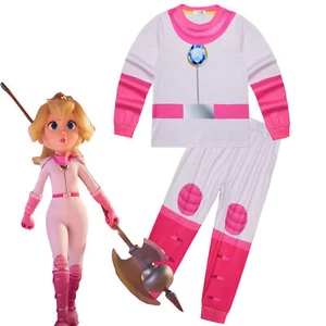 Super Mario Bros Princess Peach Kids Tops Pants Outfits Tracksuits Set Clothes - Picture 1 of 10
