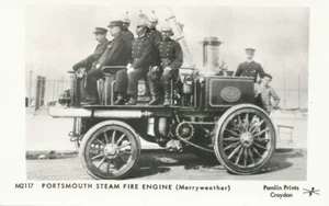 UK * Portsmouth Steer Fire Engine RPPC   Merryweather    Pamlin Prints  Croydon - Picture 1 of 2
