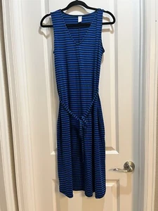 Old Navy Maternity Dress XS Blue/Black Vneck Sleeveless Armpit To Armpit 19” - Picture 1 of 6