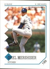 1992 Panini Stickers Baseball Card #199 Orel Hershiser