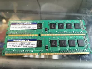 Super Talent 4GB (2 X 2gb) DDR3 PC-8500 1066MHZ W1333UA2GH PC Memory - Picture 1 of 2
