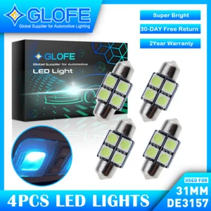 4x Bombillas LED Azul Hielo 8000K 3021 3175 31mm Festoon Interior Cúpula Mapa Lámpara - Imagen 1 de 6