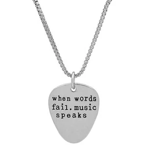 Art Attack When Words Fail Music Speaks Chain Necklace - Picture 1 of 4