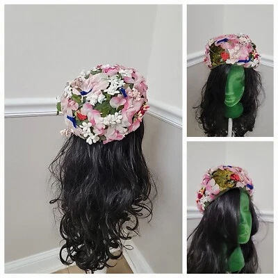 Vintage Doris Designs Chiffon Floral Ladies Hat  - Image 1 of 4