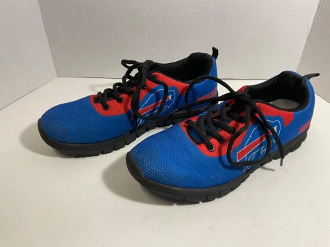 Buffalo Bills Blue & Red Mesh Sports Sneakers Size 9.5 Cover