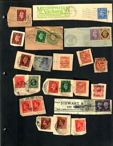 CF96a Gr. Britian Lot of 24 on paper 1890-1940 Perfins SON Received Hitchcock - Picture 1 of 1