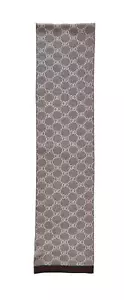 GUCCI sciarpa in 100% lana uomo motivo GG 23cm x 180 cm beige - Picture 1 of 5