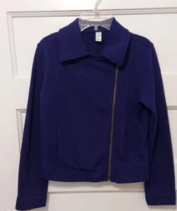 Old Navy Youth Unisex Size XL 14 Navy Blue Long Sleeve Side Zip Knit Jacket - Picture 1 of 4
