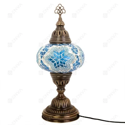 Turkish Moroccan Lamp Colorful Glass Mosaic Handmade Table Desk Light- Free Bulb - Image 1 of 4