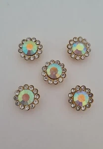 5 ab crystal rhinestone flatback buttons 12 mm - Picture 1 of 2