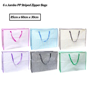 6 x Jumbo Large Storage Bags Striped Clothes Bag Packing Moving Travel Check Bag - Picture 1 of 2