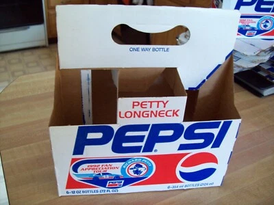 RICHARD PETTY 1992 PEPSI CUELLO LARGO VACÍO PAQUETE DE 6 PORTABOTELLAS DE CARTÓN Foto 1 de 4
