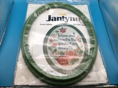 Новый из старых запасов винтажный набор для вышивки крестом Janlynn вешалка для рамы Love Saying Roses - Изображение 1 из 4