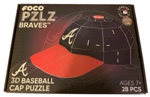 NUOVO FOCO PZLZ Atlanta Braves 3D Baseball Cap Puzzle Sigillato MLB Licenza - Foto 1 di 2