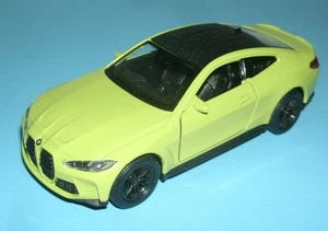 1/36 Scale BMW M4 G82 Coupe Pullback Car Model Toy (4.5") Welly 43811 Yellow - Picture 1 of 4