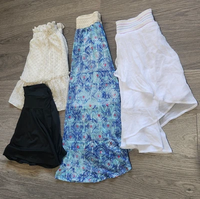 4 pcs  Girls Size 10-12 Skirts Skort Eyelet, Hi-Low, embroidered, Paperbag - Image 1 of 4