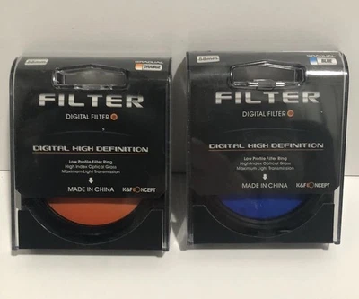 K&F Concept Circular Orange & Blue Gradual Lens CPL Lens Filters slim 58mm 2pcs - Image 1 of 4