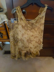 Conjunto de falda de 2 piezas para mujer sangría talla 14 multicolor marrón sin mangas - Imagen 1 de 4