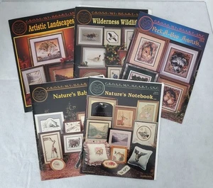 Cross My Heart Counted Cross Stitch Pattern Books Lot of 5 - Animals, Landscapes - Picture 1 of 11