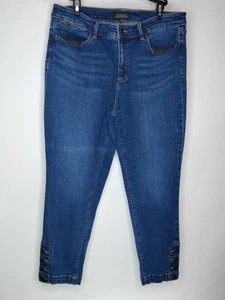 Pantalones de mezclilla Talbots para mujer 12 colores ajustados estilo desgastado cómodos estilo informal  - Imagen 1 de 4