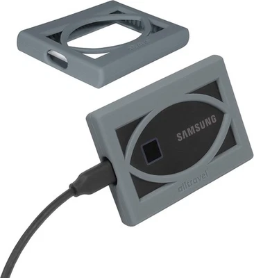 Alltravel Silicone Bumper Sleeve for Samsung T7, T7 Touch Portable SSD - Gray  - Image 1 of 4