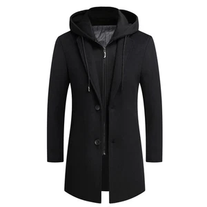 Herren Mantel Wintermantel Business Kapuzemantel Winterjacke MN21 - Bild 1 von 24