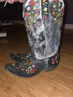 Botas Old Gringo Sora bordadas de gamuza negras 9,5 Foto 1 de 4