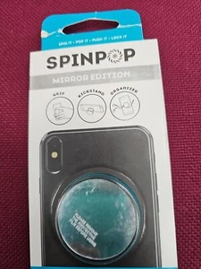 SpinPop Rainbow Stripes~ Phone Grip, Cable Organizer, Kickstand~ NEW! Mirror Edi - Picture 1 of 3