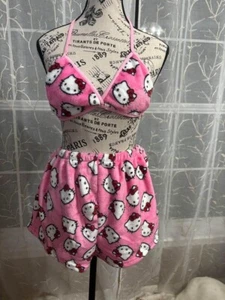 Hello Kitty Furry 2 Piece Shirts and Bralet Set Size XL - Picture 1 of 6