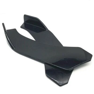 2x Protector de alerón lateral de carrocería divisor de labios parachoques delantero ABS negro para automóvil universal Foto 1 de 4