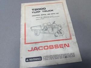 Jacobsen T2000 Turf Truck Parts Manual Book 84000 84002 Truckster Operator's - Picture 1 of 2