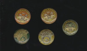 Menge 5 1941-42 United Auto Flugzeug Ag Arbeiter 0,75 Zoll Pinback Buttons Pins - Bild 1 von 1